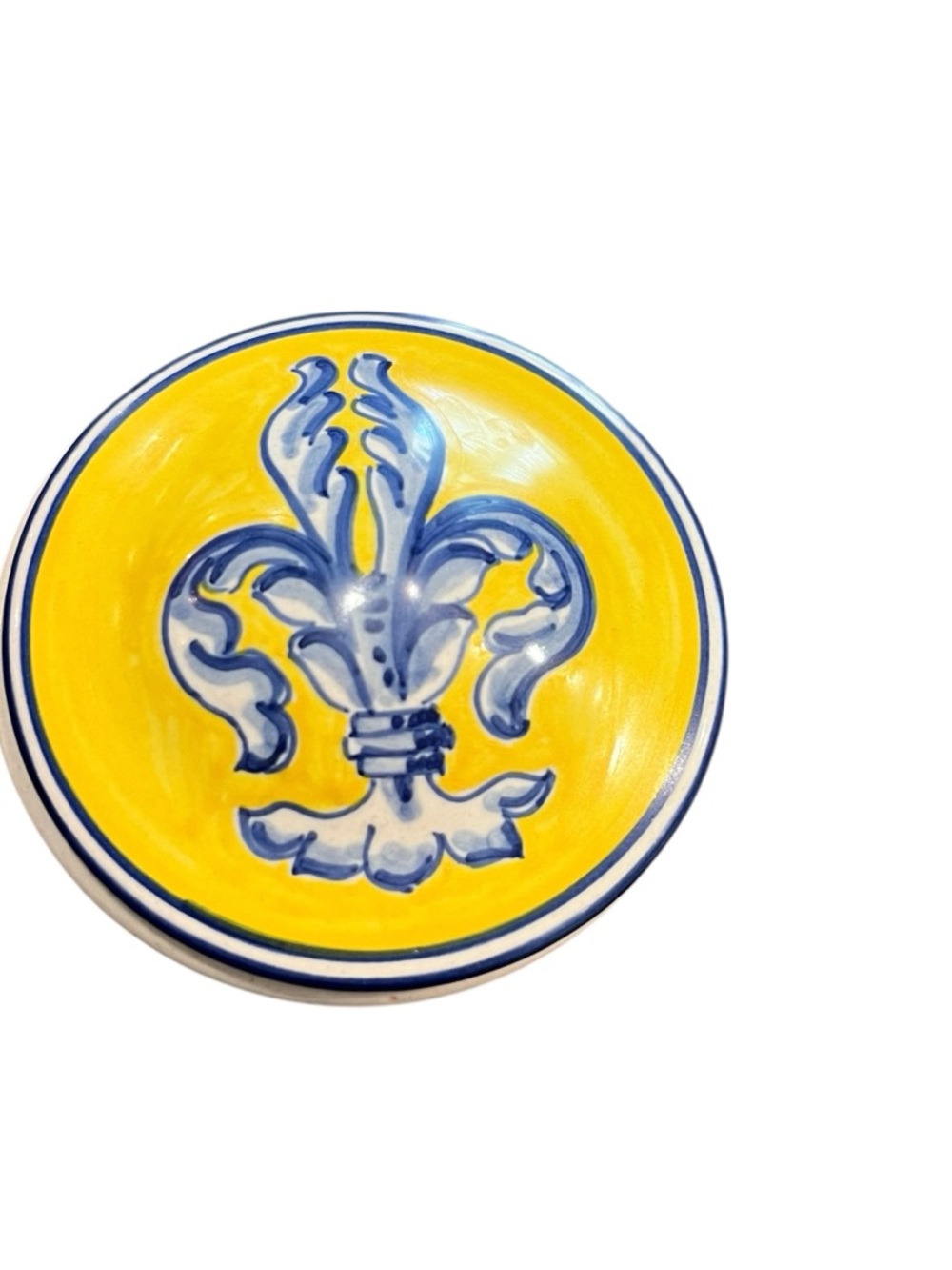 Vintage Italian Ceramic Fleur-de-lis Trinket Box